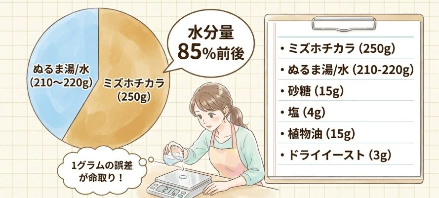 初めてでも失敗しない基本の水分量と配合