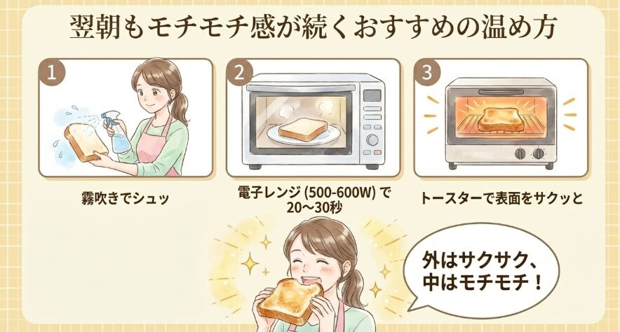 翌朝もモチモチ感が続くおすすめの温め方