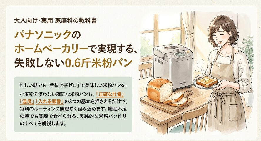 パナソニックのホームベーカリーで0.6斤の米粉