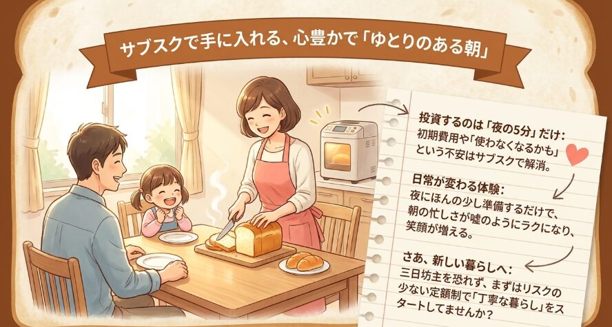 パナソニックのホームベーカリーをサブスクする結論