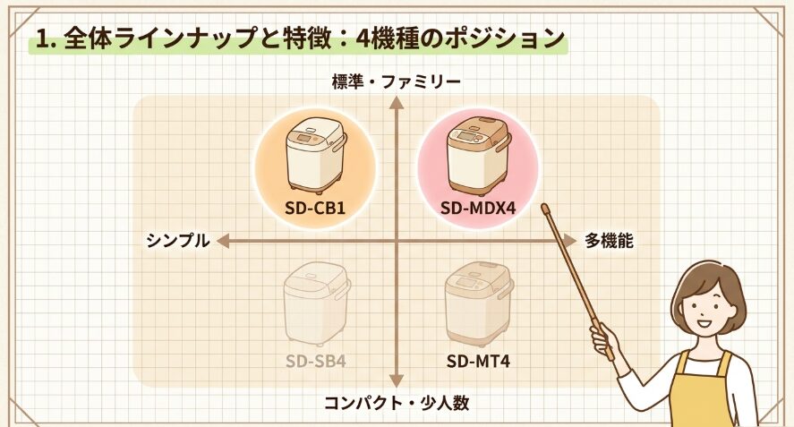 パナソニックホームベーカリーの全体ラインナップと特徴