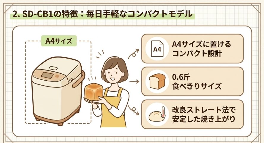 パナソニックコンパクトベーカリー SD-CB1の特徴
