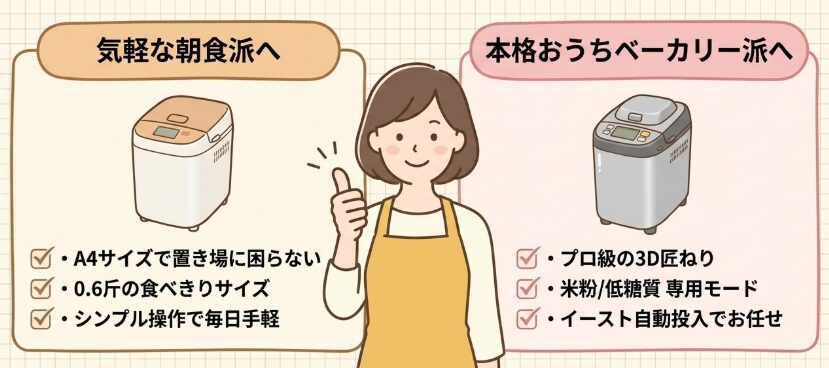 まとめ：あなたに最適なホームベーカリーはどっち？