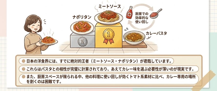 実はミートソースやナポリタンの壁が厚い