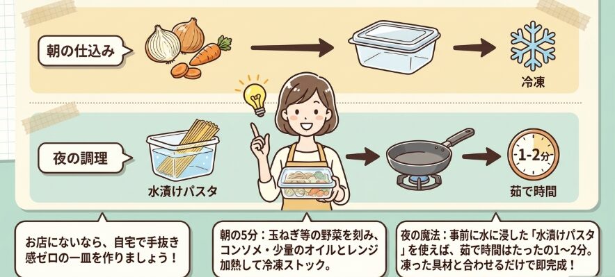 忙しい朝に役立つカレーパスタの時短下ごしらえ術