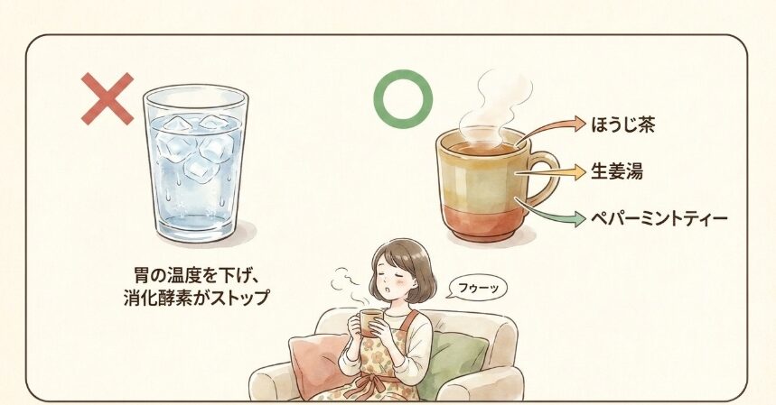 食べた後の胃もたれを解消するおすすめの飲み物