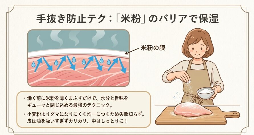 失敗を防ぐための簡単米粉コーティング術