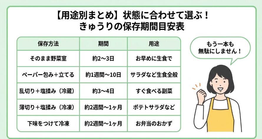 きゅうりが腐る前に実践したいまとめ
