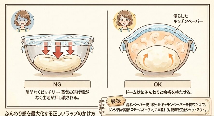 ふんわり感を最大化する正しいラップのかけ方