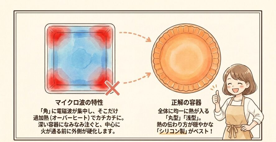 容器選びを工夫して熱の伝わり方をコントロールする