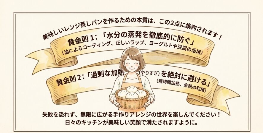 最後に:電子レンジの蒸しパンが固くならないコツの総まとめ