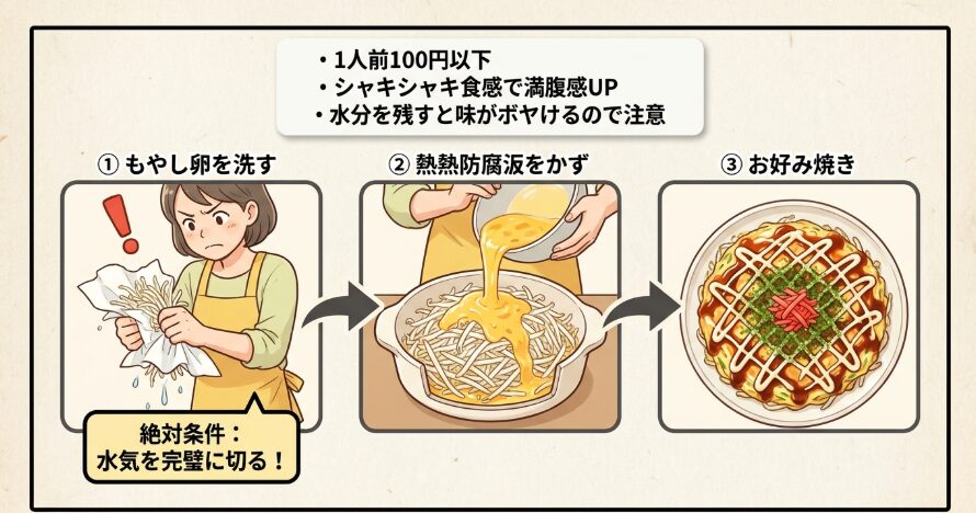 もやしと卵だけで作る激ウマ・シャキシャキレシピ