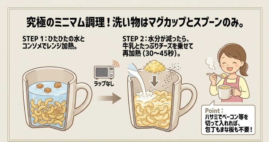 一人ランチの味方！とろ〜りチーズのマグカップパスタ