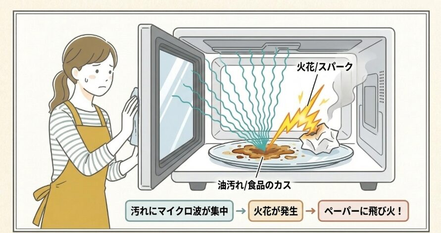 ルール2:電子レンジの庫内は常に清潔に保つ