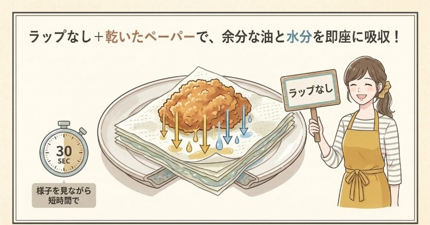 2. 【カリッと復活】お惣菜の揚げ物の温め直し