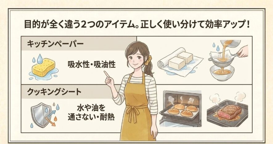 5. 【クッキングシート】との使い分けでさらに効率アップ!