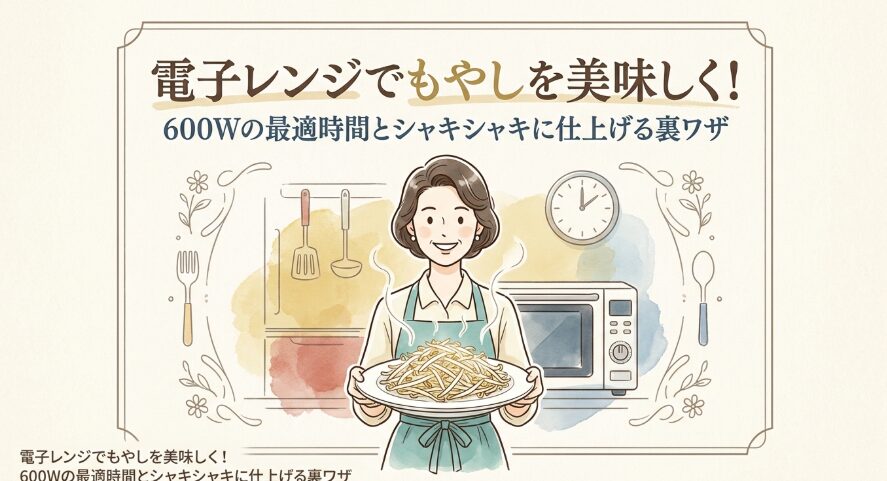 電子レンジでもやしを美味しく！600Wの最適時間