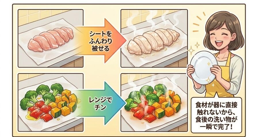 忙しい日に大助かり!クッキングシート活用のスピードメニュー