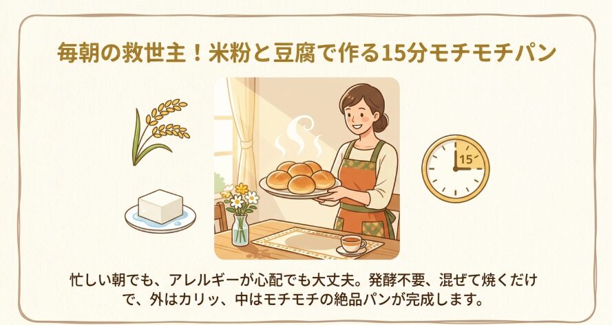 米粉と豆腐で簡単パン！