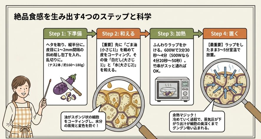 基本のなす白だしレンジレシピと「とろとろ」にするコツ
