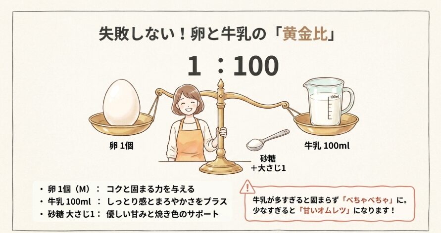 牛乳と卵の分量と黄金比