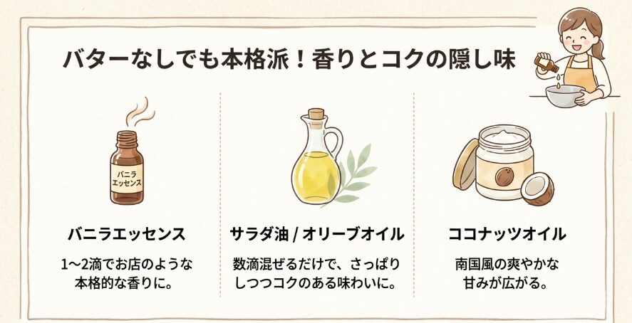 バター不使用でも美味しく焼く方法