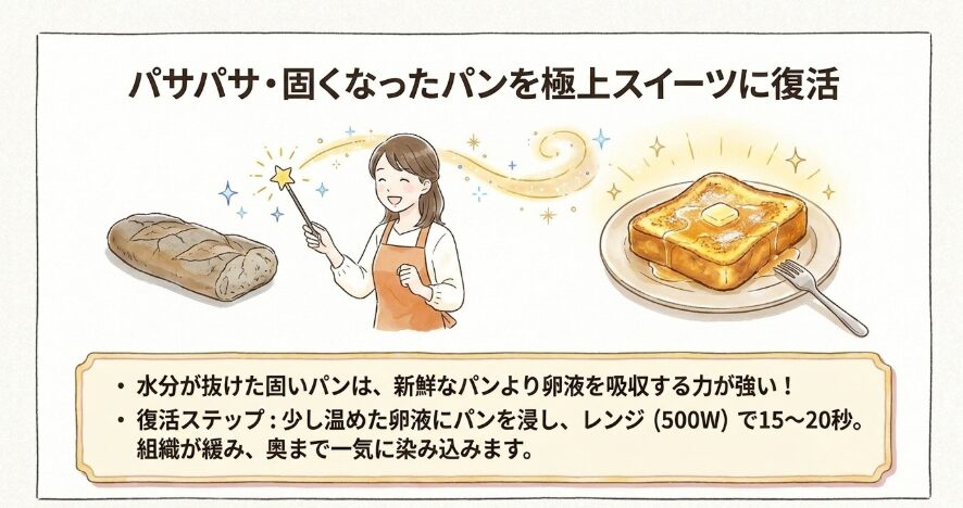 パサパサ・固くなったパンを復活させる方法