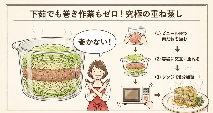 「巻かない」ロールキャベツの作り方