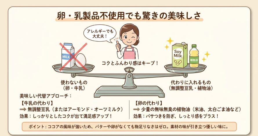 卵や乳製品を使わずに美味しく仕上げるコツ