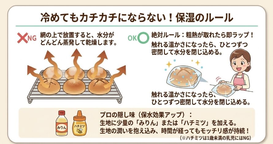 冷めてもしっとり感をキープするポイント