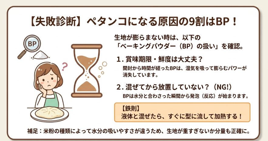 生地が膨らまないときに確認すべきポイント