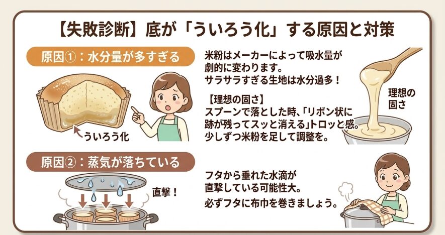 底がべちゃつく原因と適切な水分量の調整