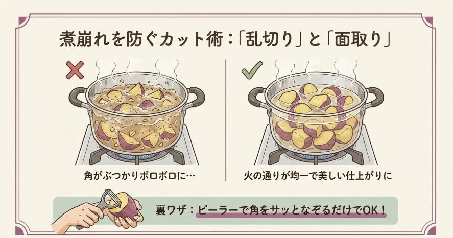 煮崩れを防ぐ面取りと乱切りのポイント