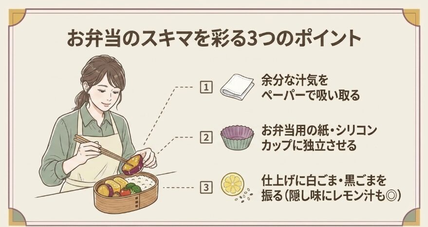 冷めても美味しいお弁当に入れる際のアドバイス