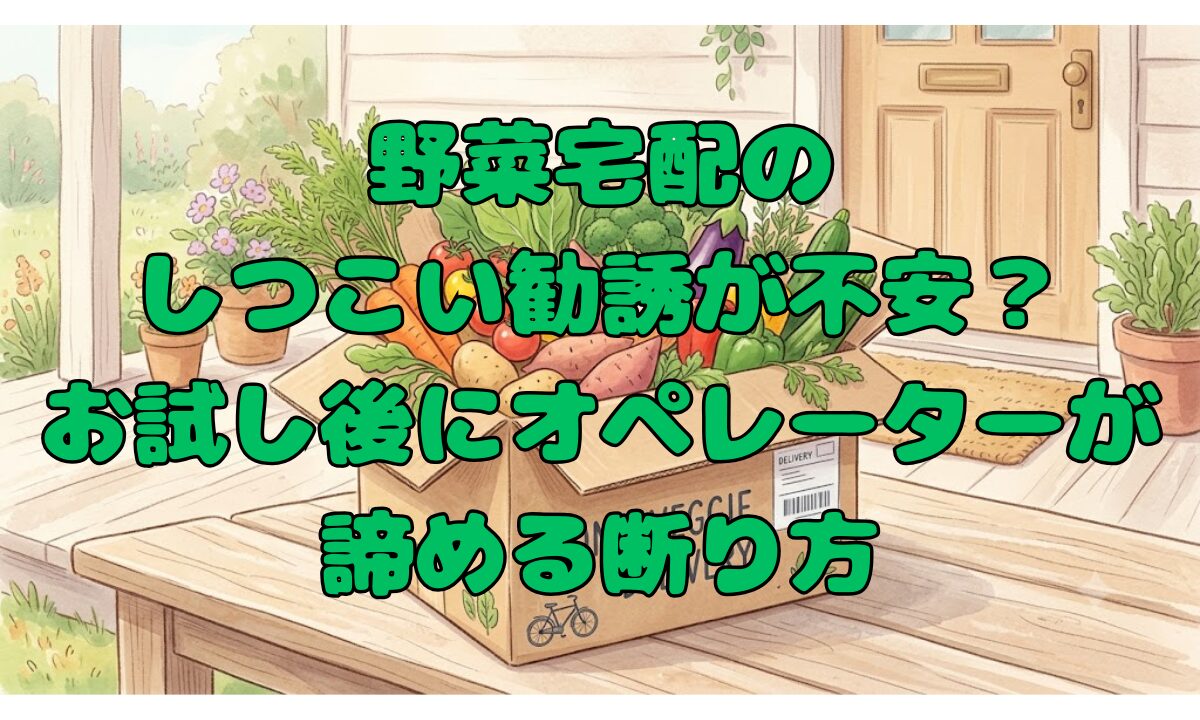 野菜宅配のしつこい勧誘が不安？お試し後にオペレーターが諦める断り方
