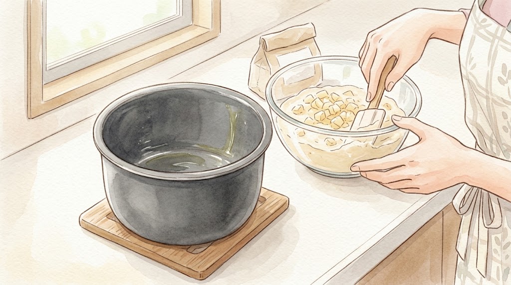 炊飯器で作る簡単な焼き方の手順
