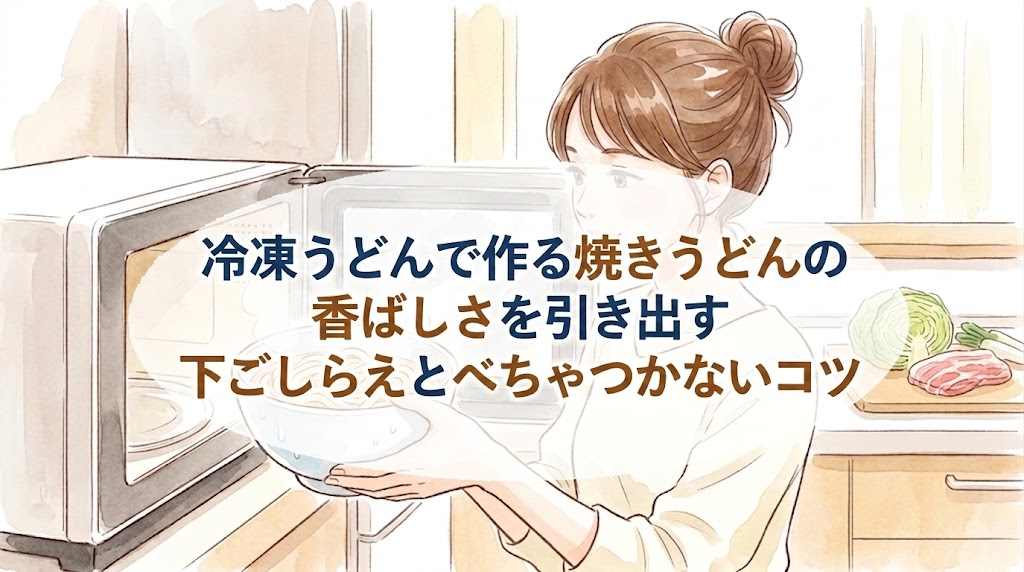 冷凍うどんで作る焼きうどんの香ばしさを引き出す下ごしらえとべちゃつかないコツ