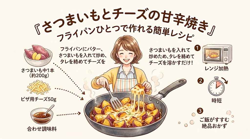 フライパンひとつで作れる簡単甘辛チーズ焼き