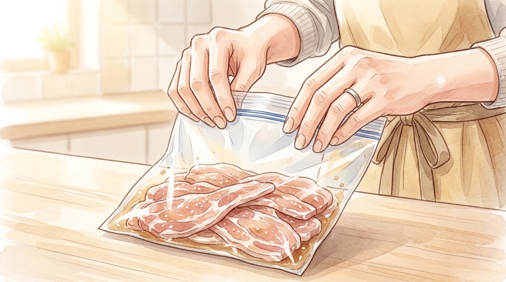 時短で作れる柔らか豚肉の下味冷凍テク