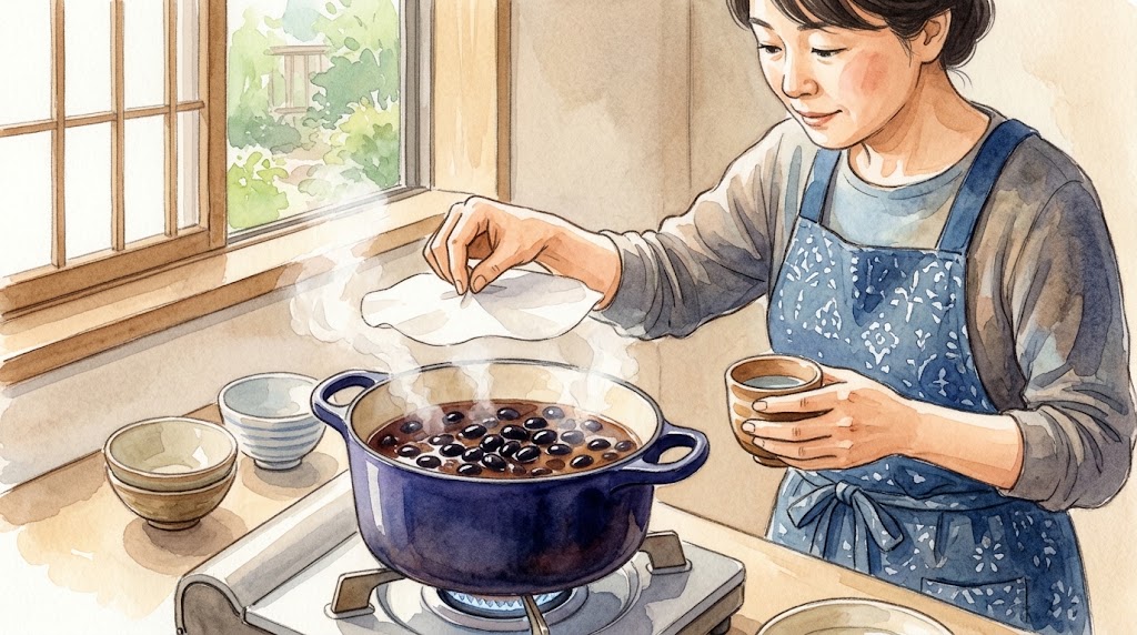 固い黒豆を柔らかくする煮直しの基本