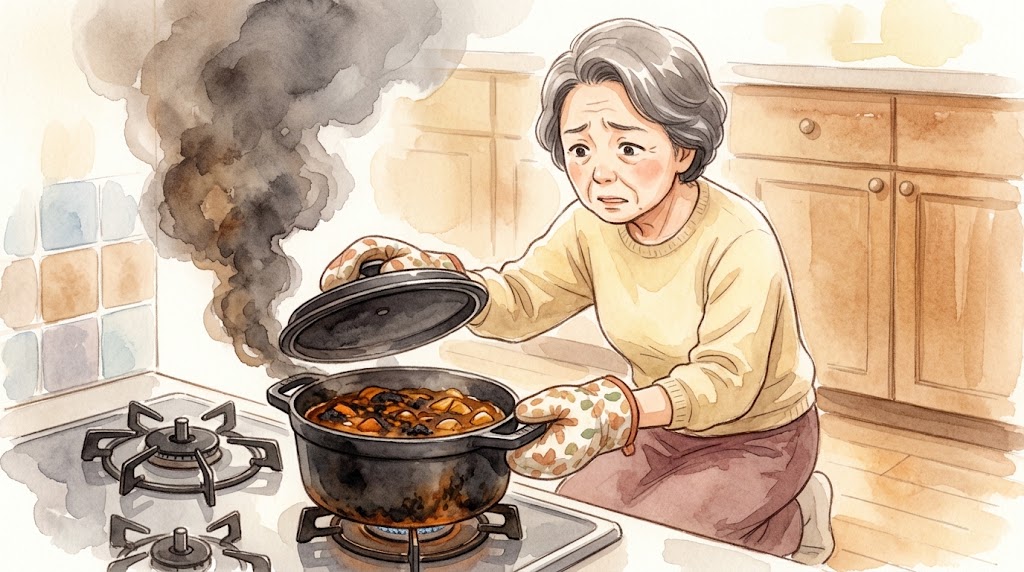 無水カレーが焦げる主な原因