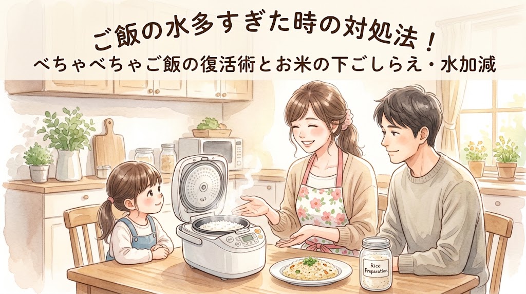 ご飯の水多すぎた時の対処法！