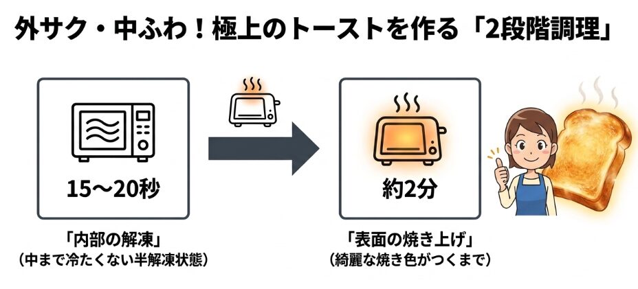 解凍後にトースターで焼く最強の2段階手順