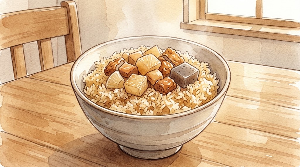 具材と出汁を丸ごと使った炊き込みご飯