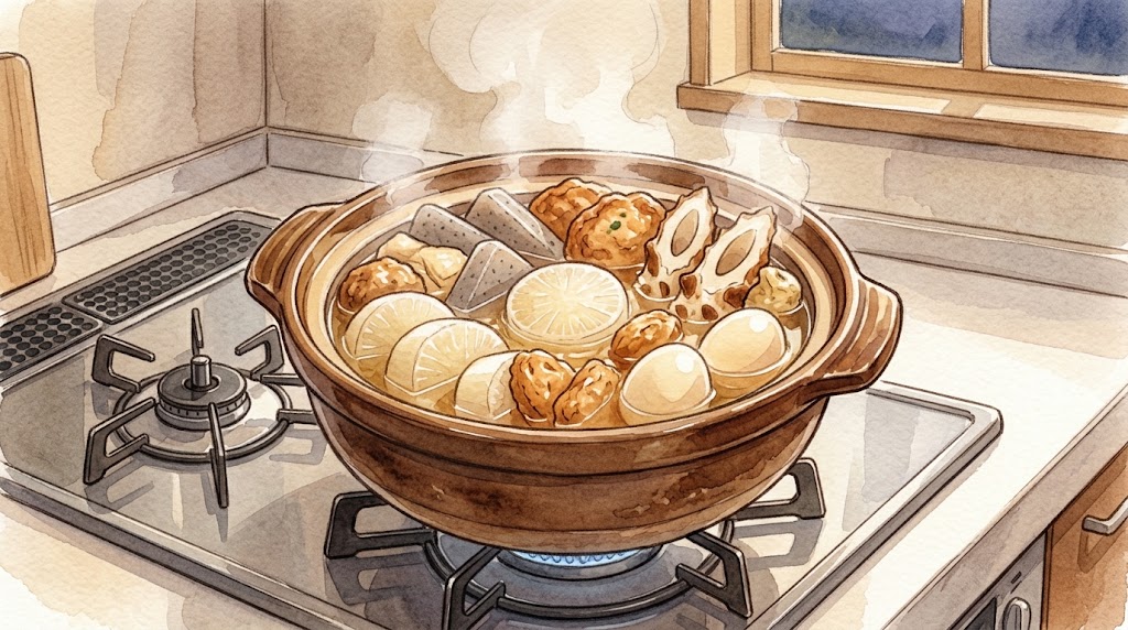 澄んだ出汁を保つ火加減と煮込み時間