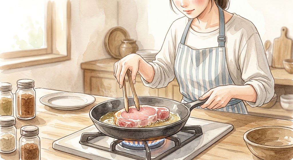 プロ直伝！柔らかさをキープするフライパンの焼き方と火加減