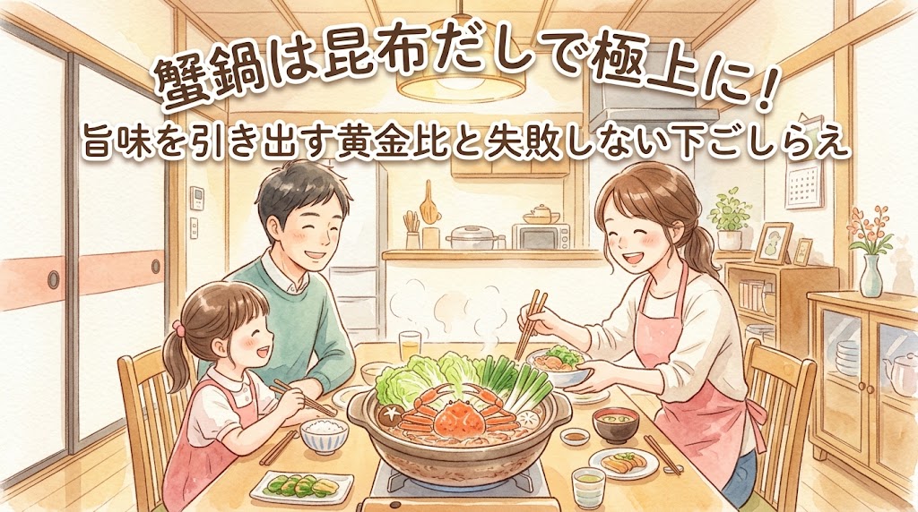 蟹鍋は昆布だしで極上に！