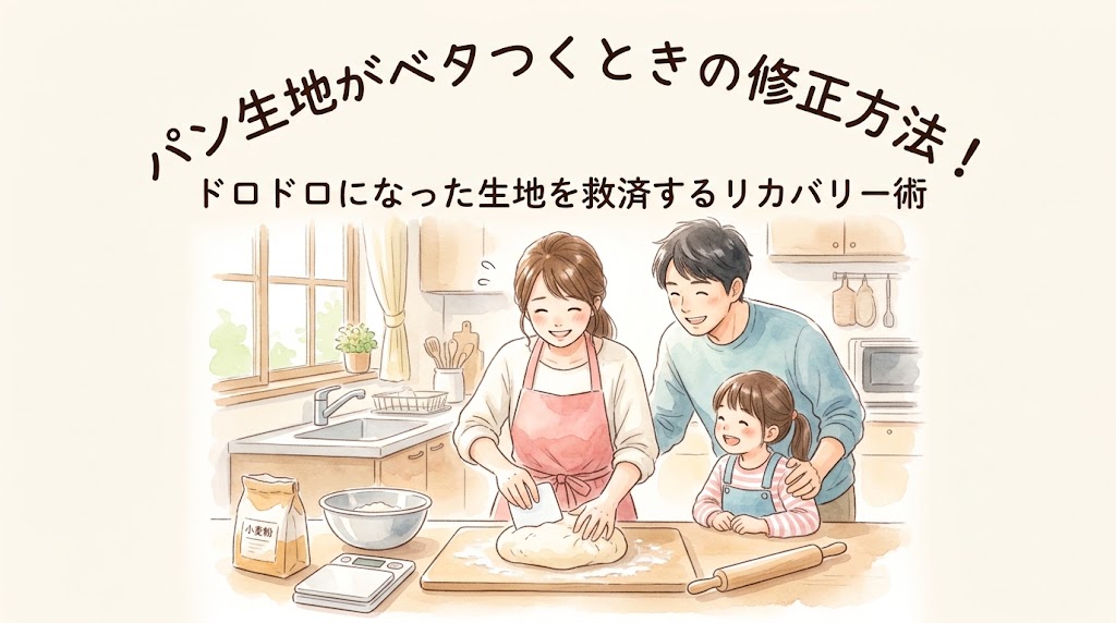 パン生地がベタつくときの修正方法！